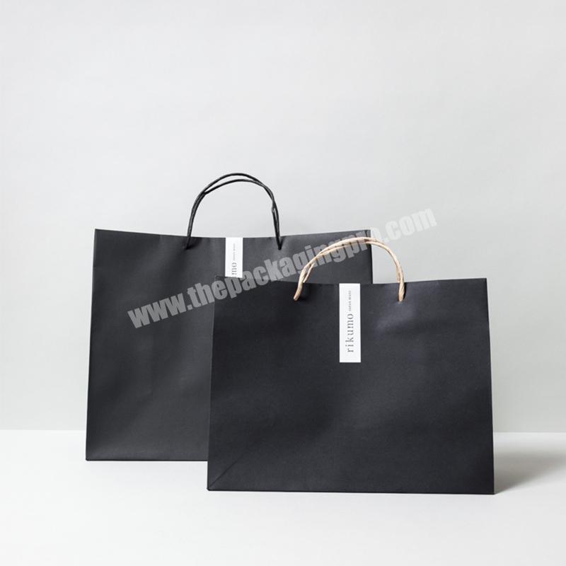 Wholesale Gold Stamping Bags Black Custom Luxury Brown Gift Shopping Craft Packaging Paper Bag With Your Own Logo