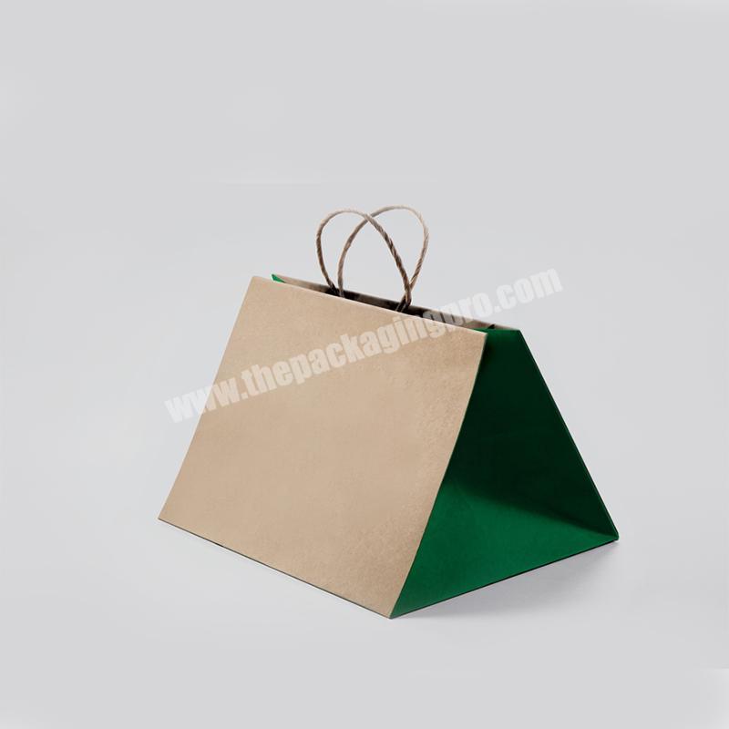 Wholesale Gold Stamping Bags Kraft Custom Luxury Brown Gift Shopping Craft Packaging Paper Bag With Your Own Logo