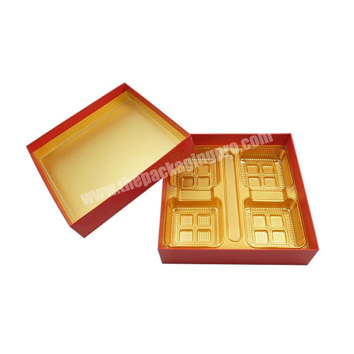 Wholesale Golden Plastic Disposable Mooncake Gift Box Mooncake Box Packaging Kraft Paper Accept