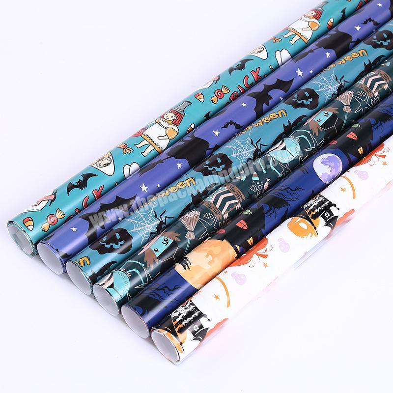 Wholesale Halloween Festive Cartoon Pumpkin Birthday Types Of Gift Wrapping Paper Roll