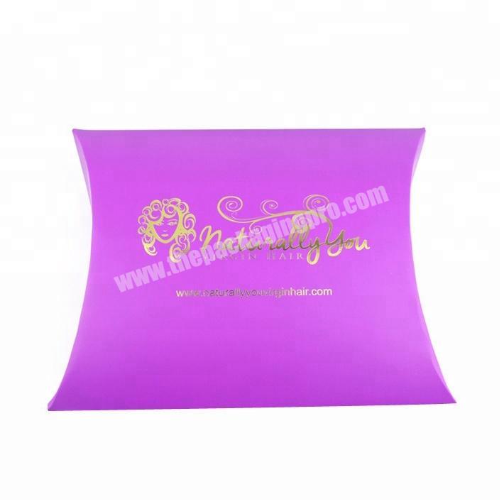 Wholesale High Quality Custom Packaging Paper Pillow Boxes for Hair Extension