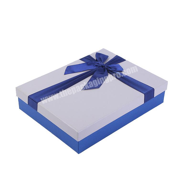 Wholesale High Quality handmade Romantic rigid cardboard  packing gift box with ribbon tie