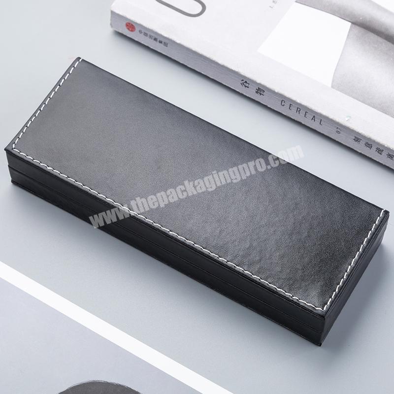Wholesale Luxury Black And Brown Flip Cover Cardboard PU Leather Business Parker Pen Gift Box factory