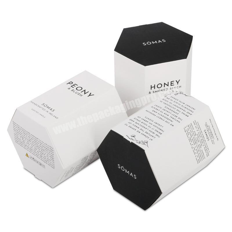 Wholesale Luxury Fashion White Color  Candle Hexagon Paper Box for Cosmetics