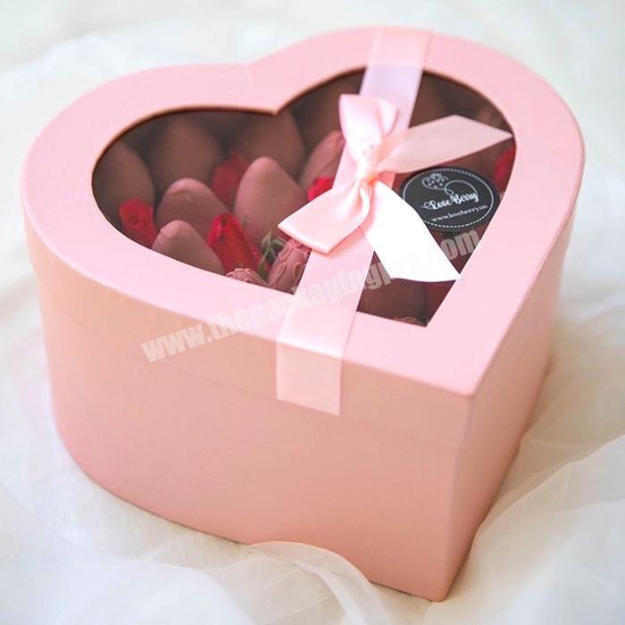 Wholesale Luxury Flower Gift Boxes Heart Shaped Love Rose Flower Box With Spoonge For Preserved Roses Bouquets