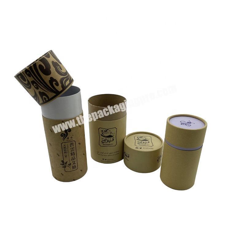 Wholesale OEM Cylinder Packaging Recycled Material Custom Logo Printing Coffee and Tea Kraft Paper Tube Box