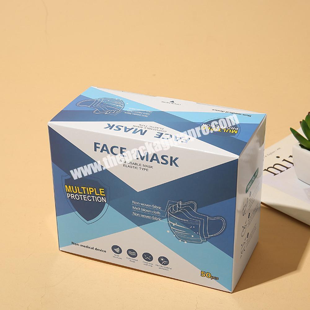 Wholesale OEM Logo Lvory Paper N95 KN95 Disposable Face Mask Retail Packaging Box