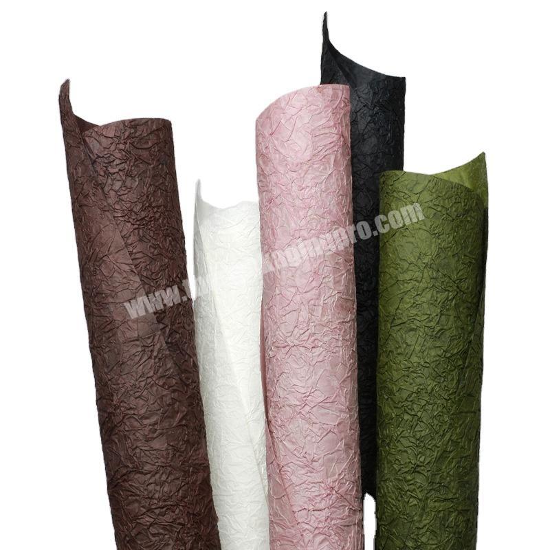 Wholesale Pleated Double Layer Thickened Solid Color Stone Grain Texture Bouquet Premium Wrapping Paper