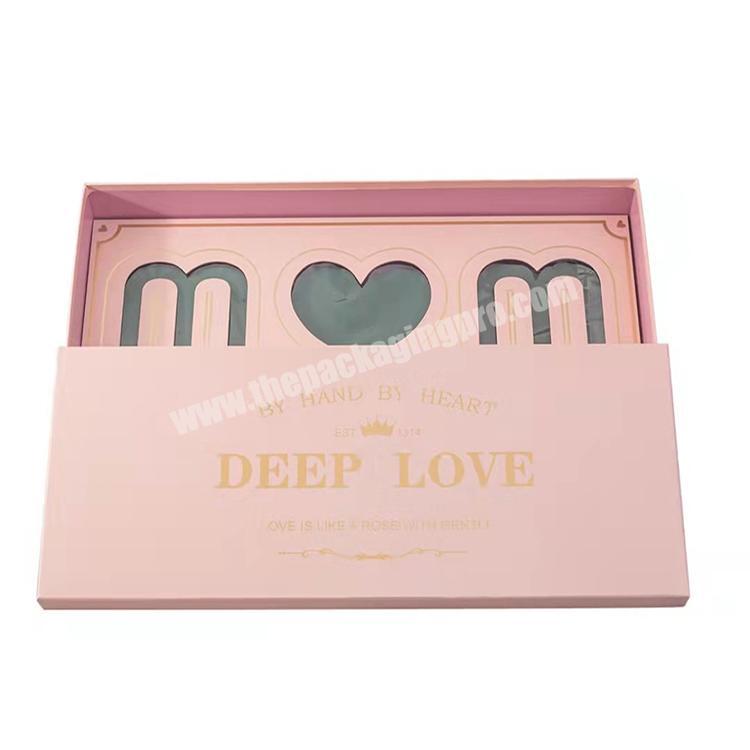 Wholesale Rectangular Mother's Day Paper Packaging Floral Box Luxury Deep Iove Mom Flower Gift Box