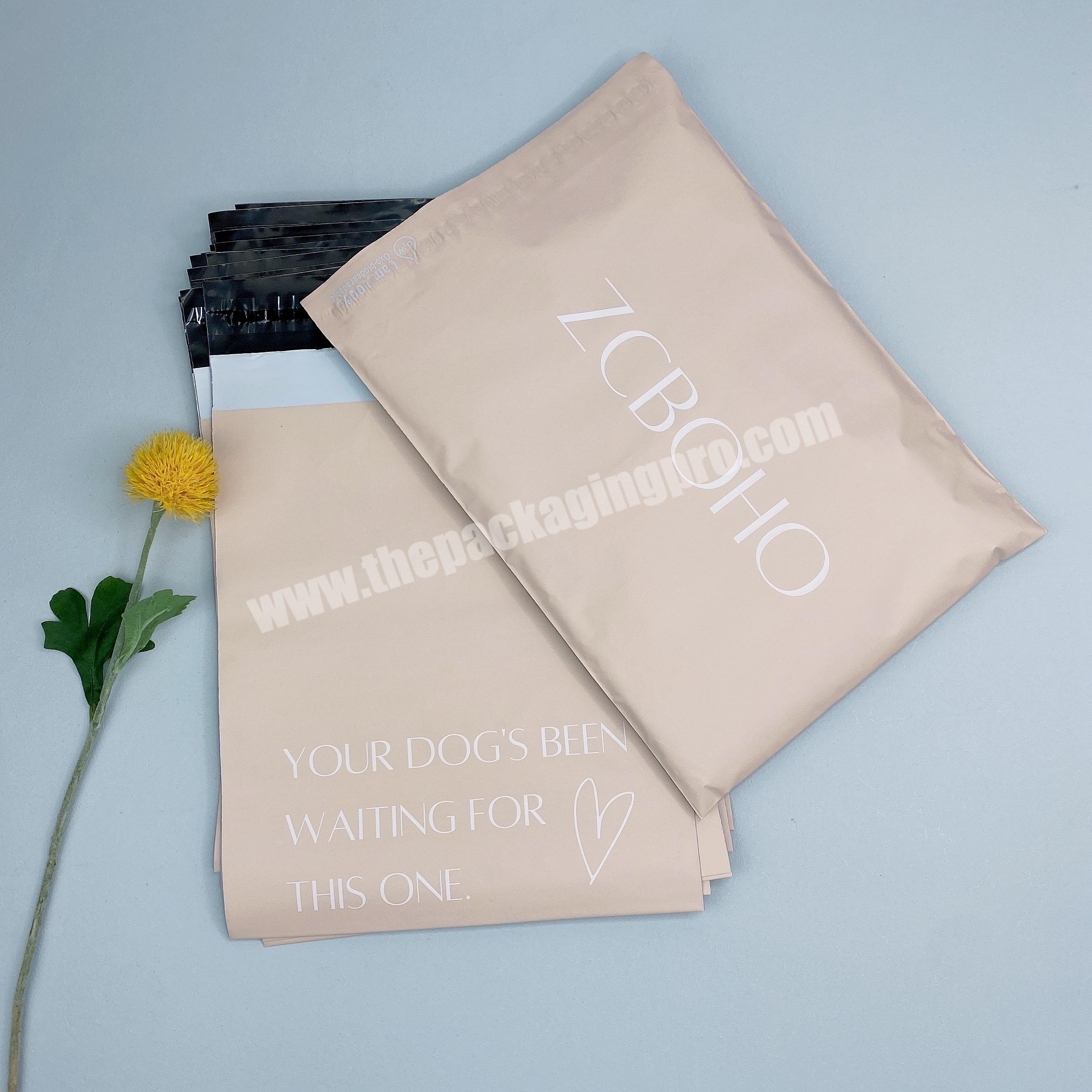 Wholesale Waterproof matte peach shipping bag Custom Design Printed High Quality 10*13 14.5 x 19 mailing Poly Matte Mailer Bag