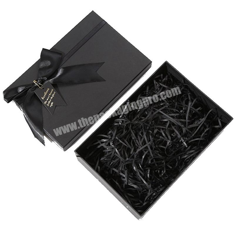 Wholesale custom logo matte black mom birthday surprise gift packaging box for dress clothing cosmetic package