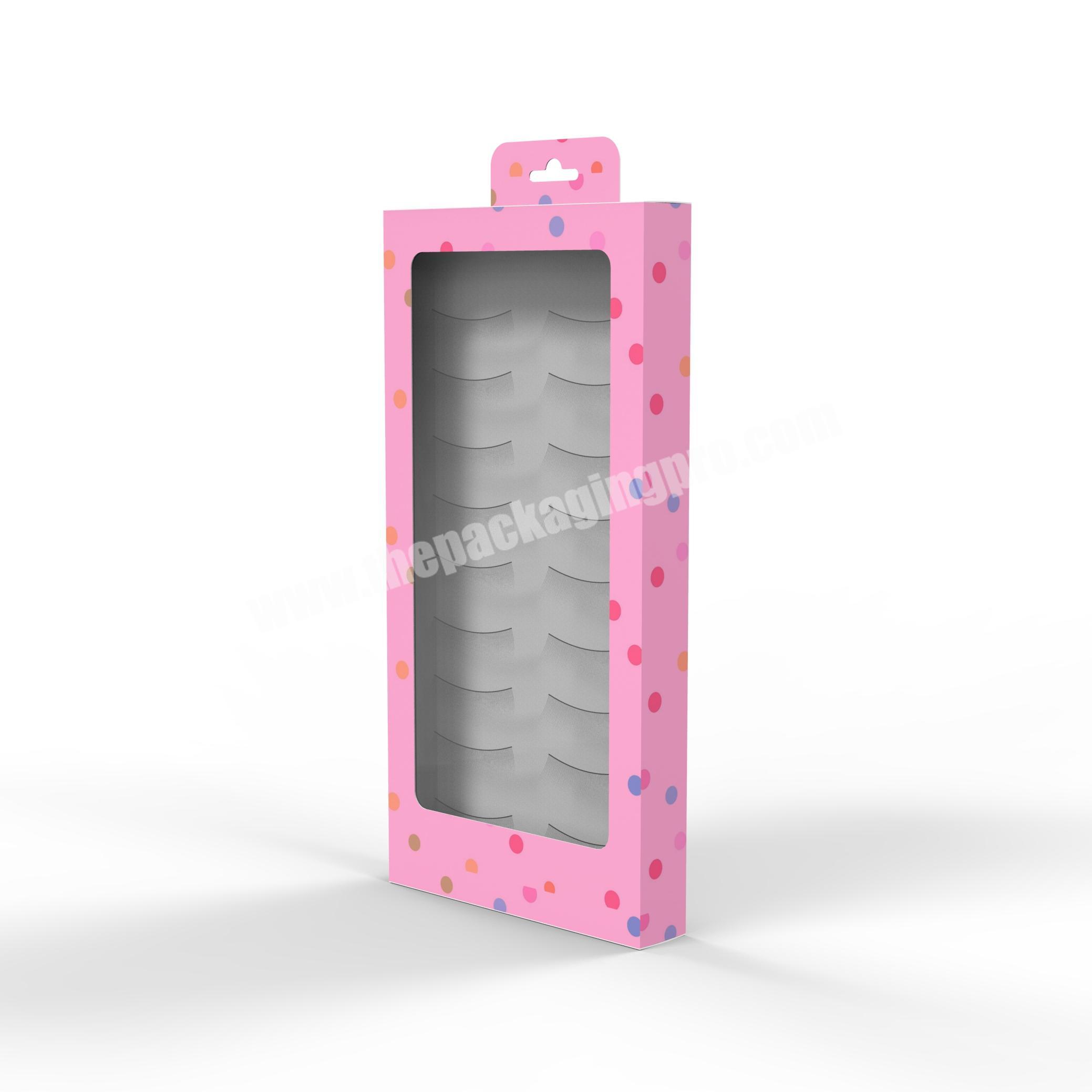 Wholesale custom logo mink eyelashes 3d eyelash packaging box with window