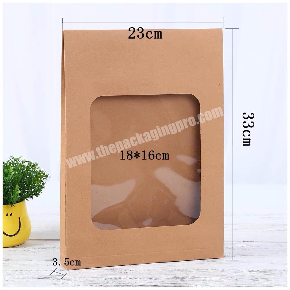 Wholesale custom logo print  kraft paper cardboard box t shirt clothing packaging box gift paper envelope bag boxes with window