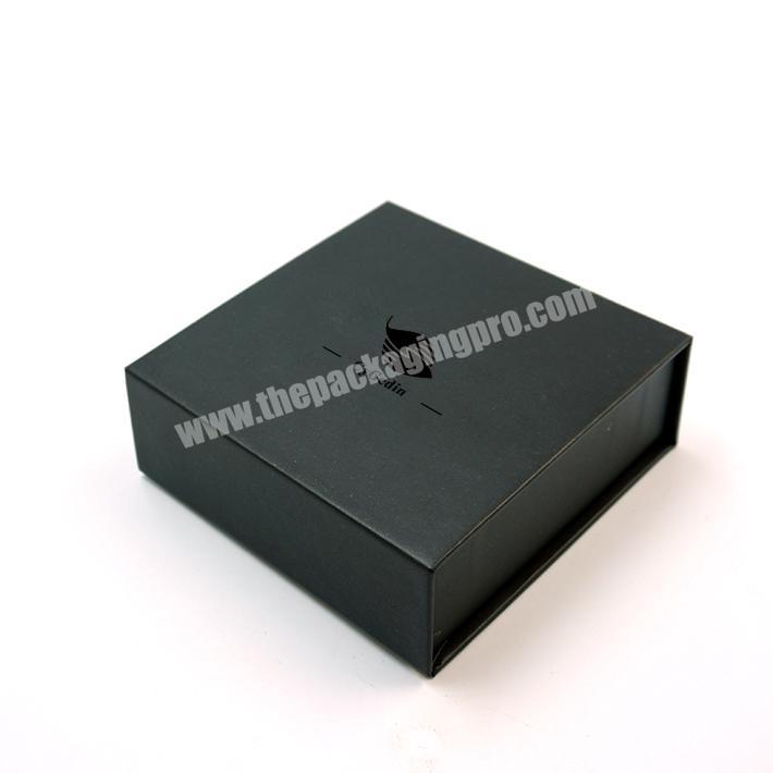 Wholesale custom printed black luxury rigid cardboard book shaped gift packaging box with sponge insert