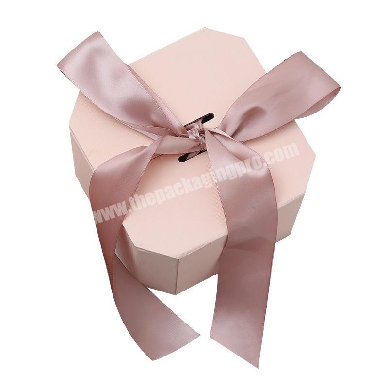 Wholesale holiday packaging box Valentine's Day gift box custom color octagonal gift box