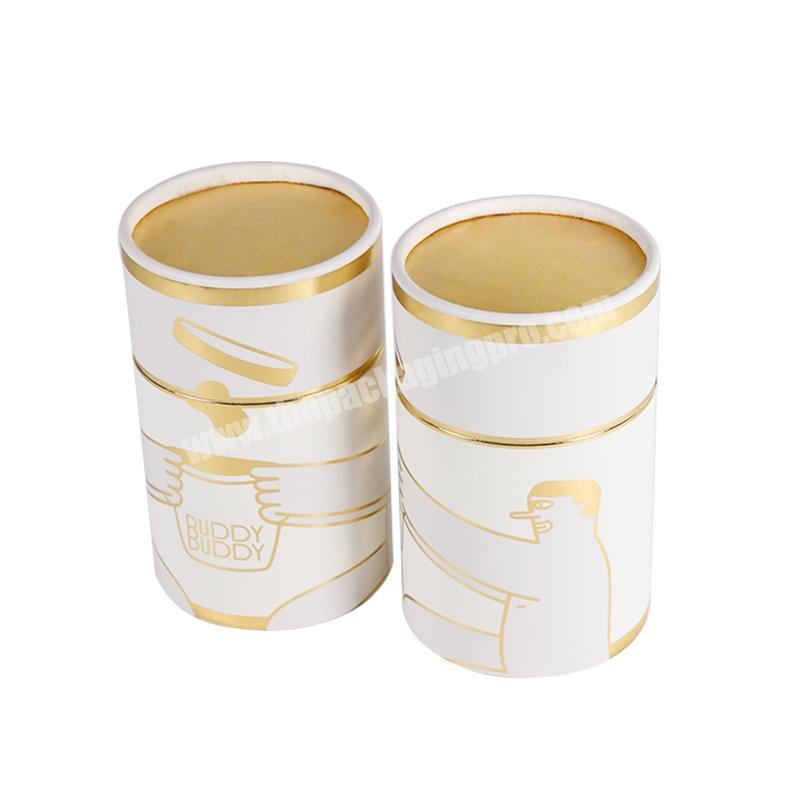 Customized Cardboard Spot UV Round Cylinder White Cardboard Tubes Packaging Box