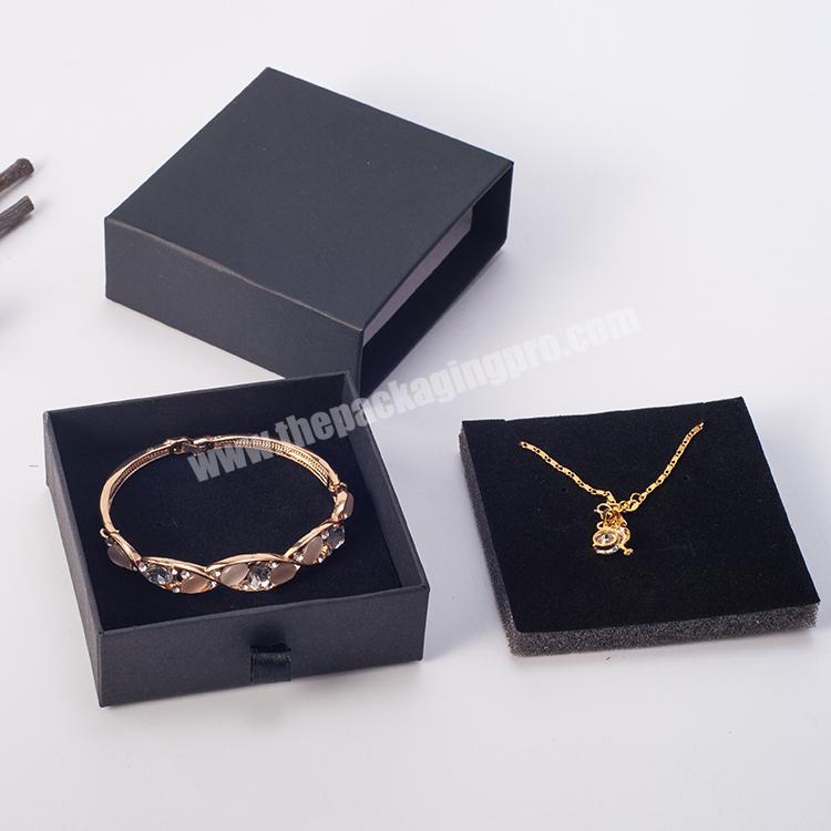 Wholesale  jewelry sliding box Gift Bag Necklace drawer Paper Box with Black Foam cosmetic paper box