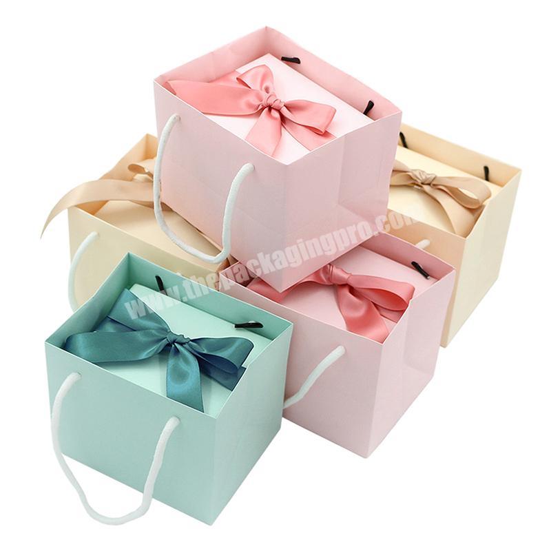 Wholesale luxury perfume jewelry wedding invitations favors candy gift packaging paper boxes and gift box bag set with ribbon