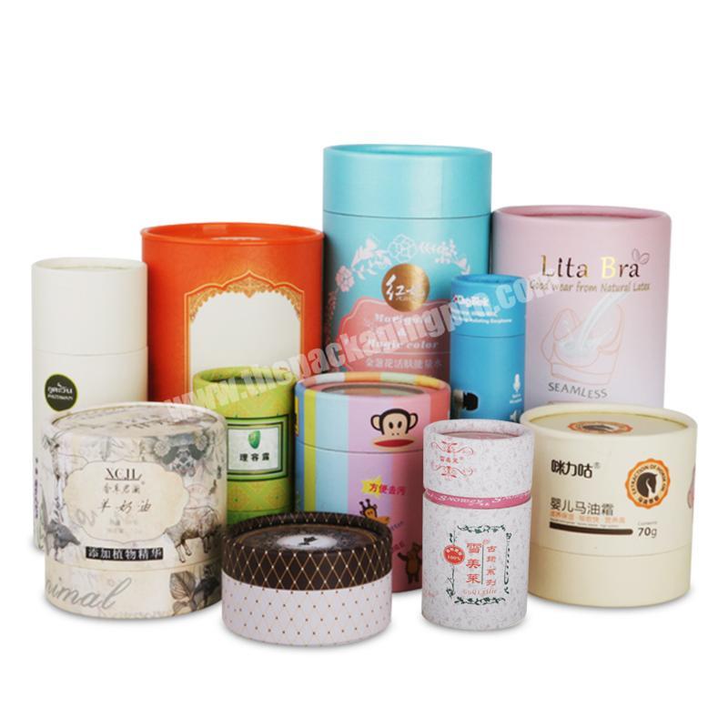 Wholesale luxury tube packaging round paper packaging box custom cylinder gift tube bottle packaging paper tube for cosmetics