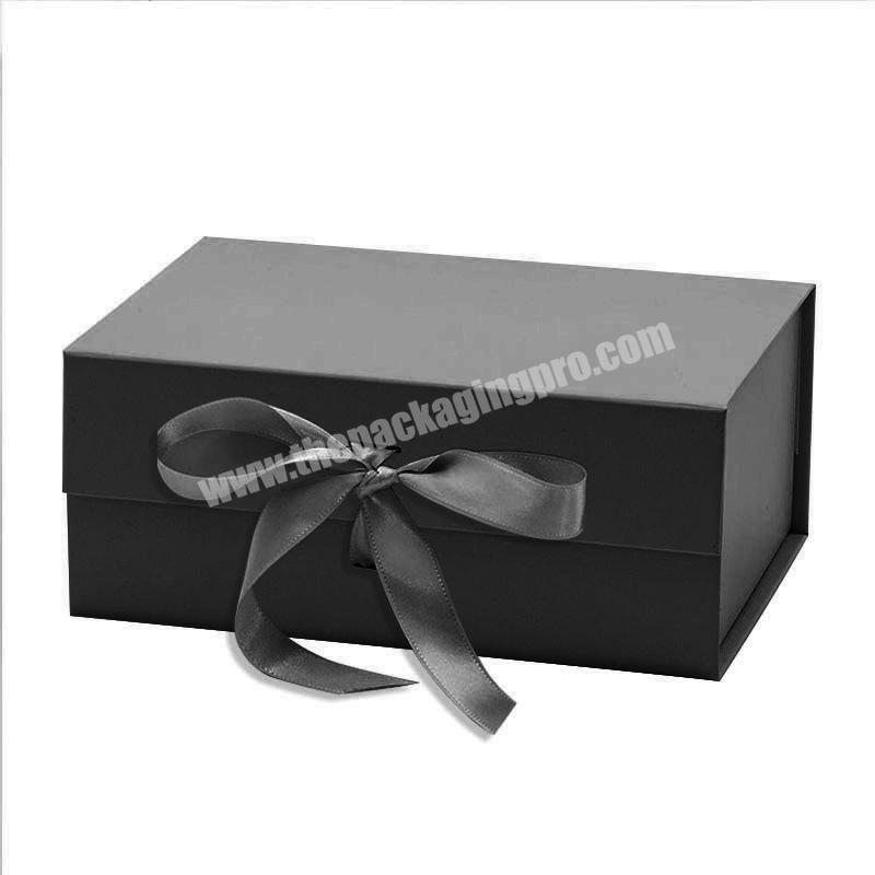 Wholesales Garment Magnetic Folding Box Big Clothing Black Gift Box Magnetic Gift Box For Clothing Garment