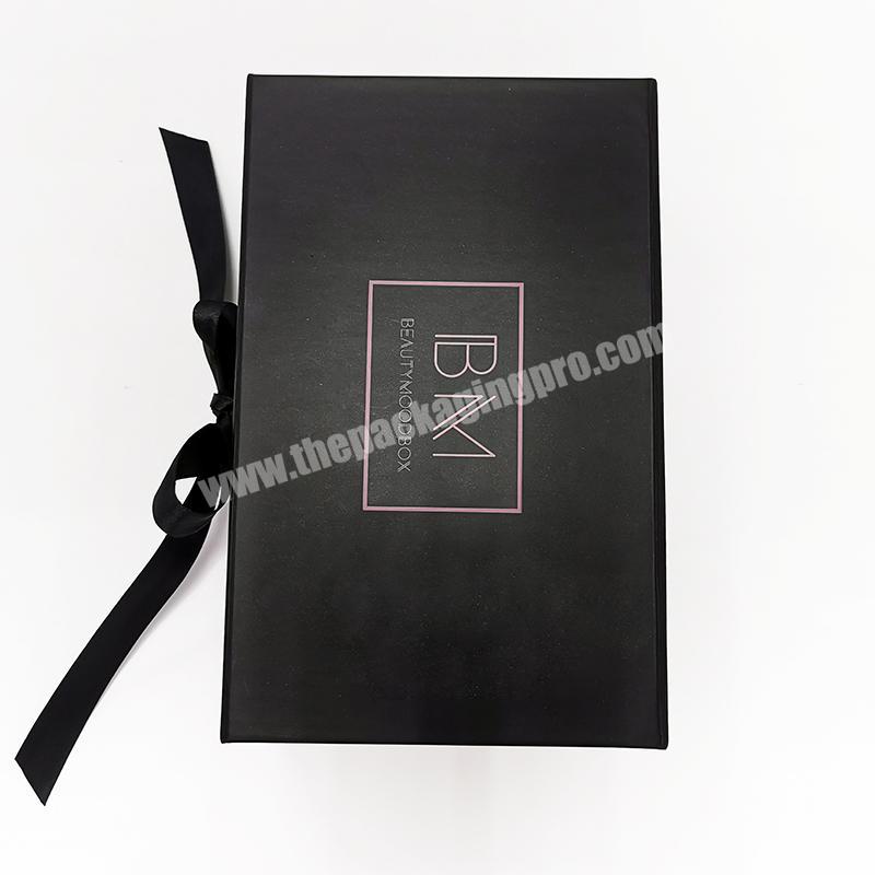 Wig packaging box bundle hair extension folding boxes with ribbon