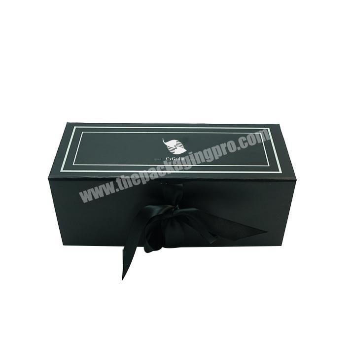 Wine Champagne Packaging Box Black Wine Flower Packaging Box with Ribbon Custom Cheap Foldable Red Food & Beverage Packaging