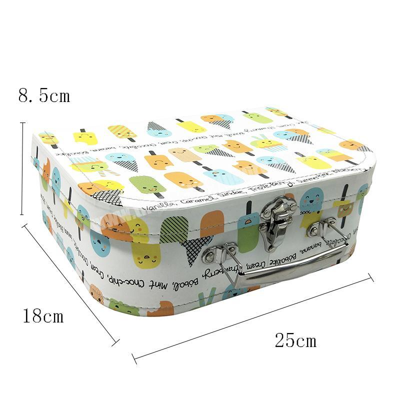 ZL Color Craft Paper Box Eco-friendly Metal Lock Custom Luxury Christmas Eid Baby Square Cardboard Suitcase Gift Box With Handle wholesaler