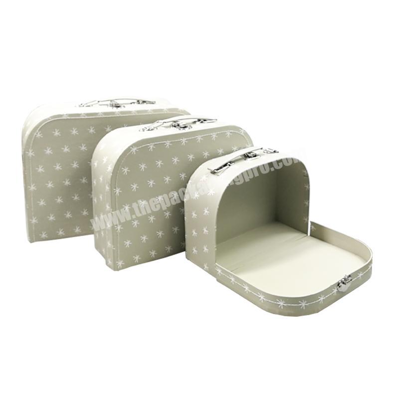 ZL Custom Design Square Premium Craft Hard Paper Gift Packaging Box Set Metal Handle Wholesale Cardboard Suitcases With Lock