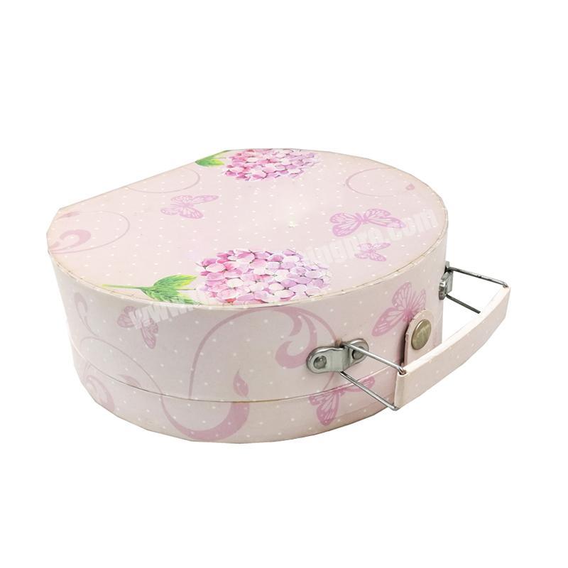 ZL Custom Gift Box Pink Cardboard Suitcase Metal Handle Button Lock Jewelry Hair Packaging Candy Wedding Box Print Luxury Flower factory