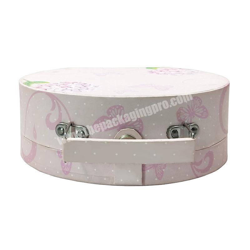 personalize ZL Custom Gift Box Pink Cardboard Suitcase Metal Handle Button Lock Jewelry Hair Packaging Candy Wedding Box Print Luxury Flower