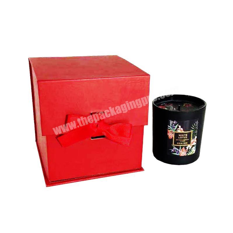ZL Custom Logo Luxury Square Chocolate Candy Christmas Gift Box Perfume Candle Foldable Gift Packaging Box With Ribbon
