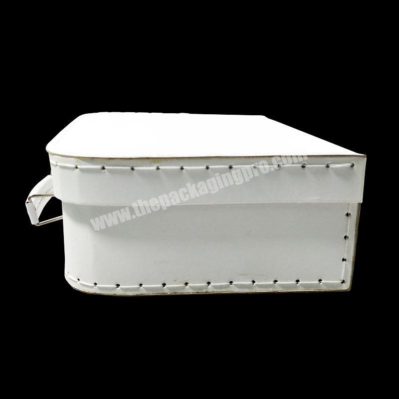personalize ZL Custom Logo Suitcase Box Luxury White Metal Handle And Button Lock Gift Packaging With Manual Stitch And Inside Printing