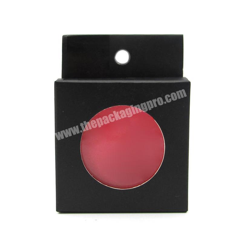 ZL Custom Print Logo Outer Packaging Blush Eyeshadow Highlighter Makeup Product Small Retail Paper Boxes With Hanger And Window