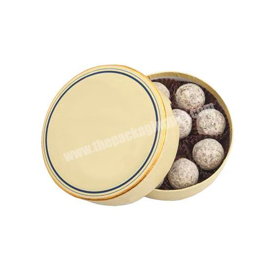ZL Custom luxury round truffle chocolate cardboard packaging box with separator