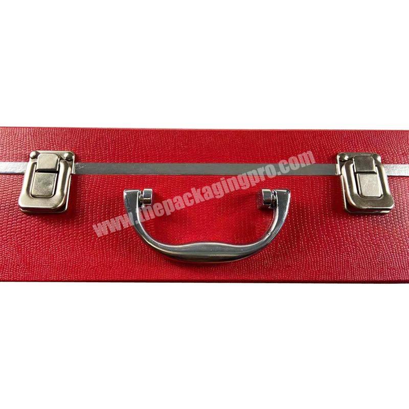 personalize ZL Customized Vintage Red Gifts And Crafts Crocodile Texture Portable Cardboard  Suitcases Travel Luggage Storage Box Design