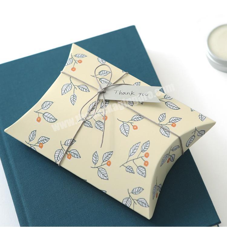 ZL Floral Green Leaf Heart Mini Soap Packaging Pillow Box Eco Friendly Paper Macaron Chocolate Cookie Wedding Candy Boxes