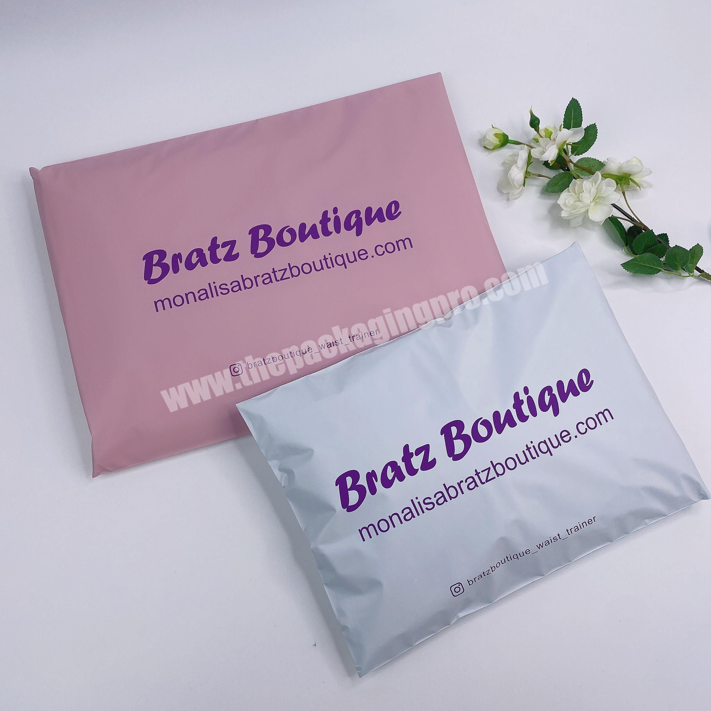 biodegradable  matte peach pink white custom shipping bags poly mailer bags courier bags with logo for clothing packaging