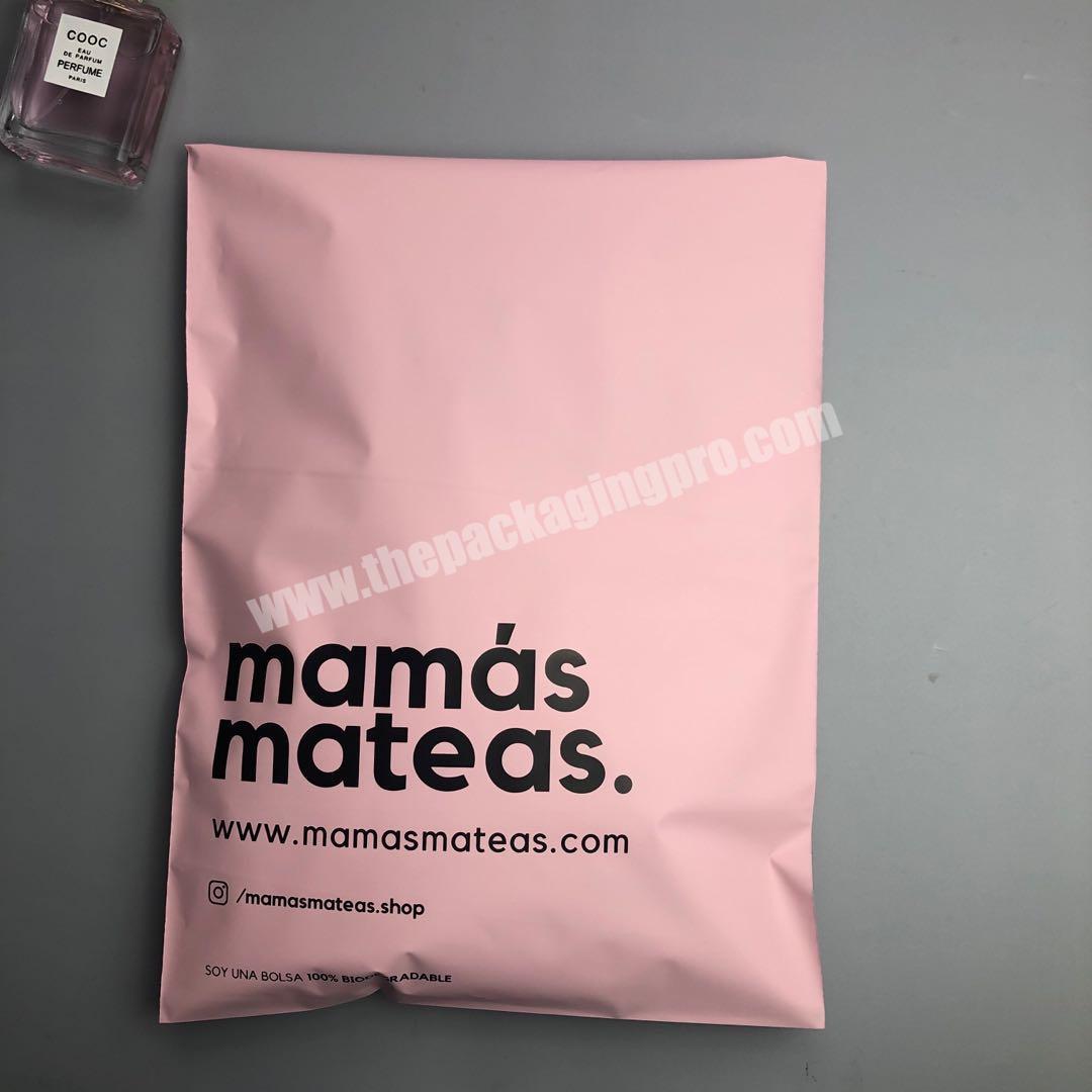 biodegradable self adhesive sealed custom print logo pink mailer envelope plastic mail packaging bag for mailing postal