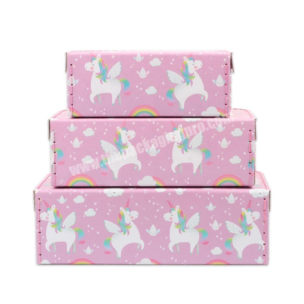 personalize cardboard kids printing paper suitcase Unicorn pattern wholesale paperboard suitcase kids wholesale paperboard suitcase