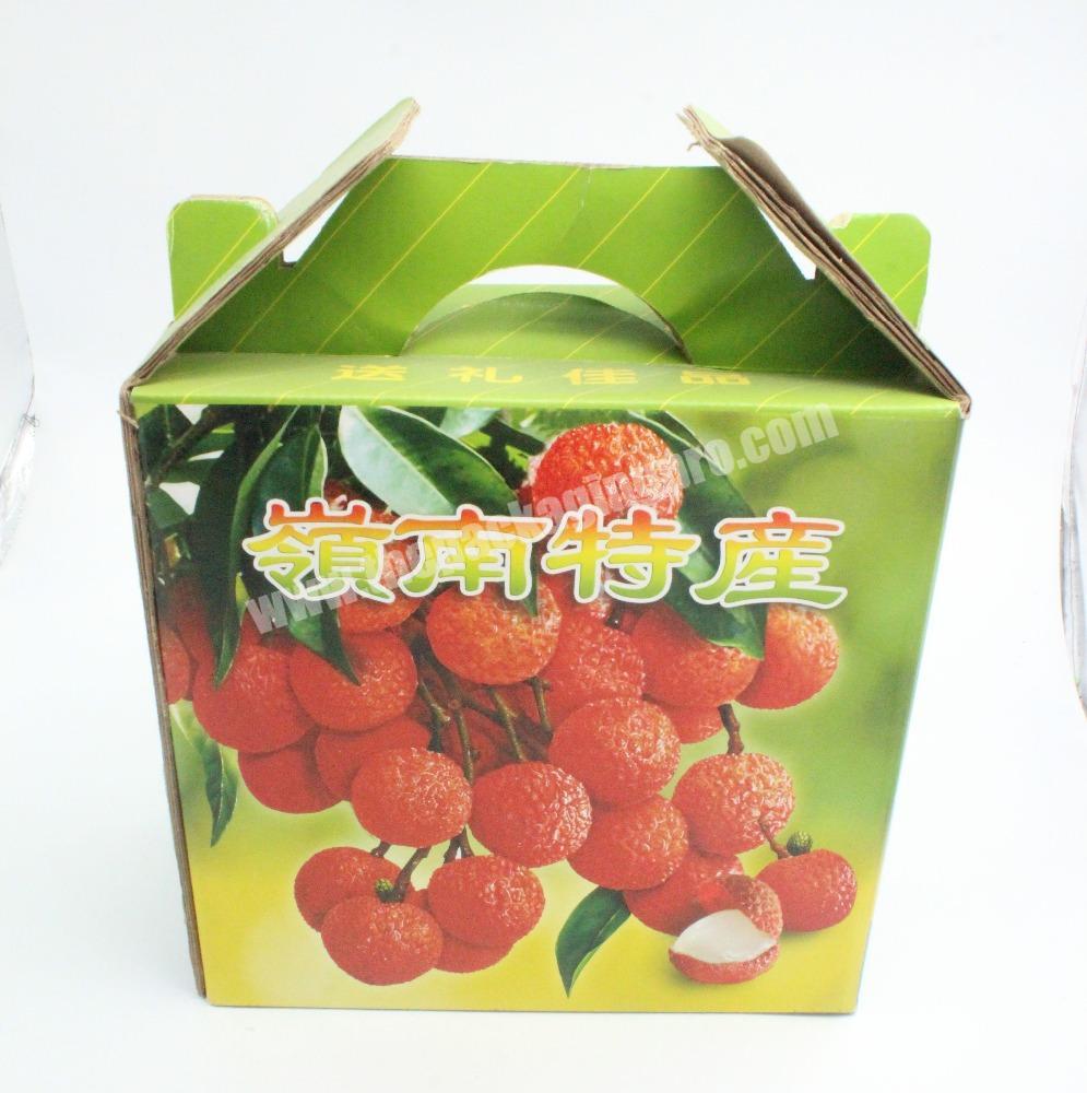 cheap new design custom corrugated fruit packaging box with handle