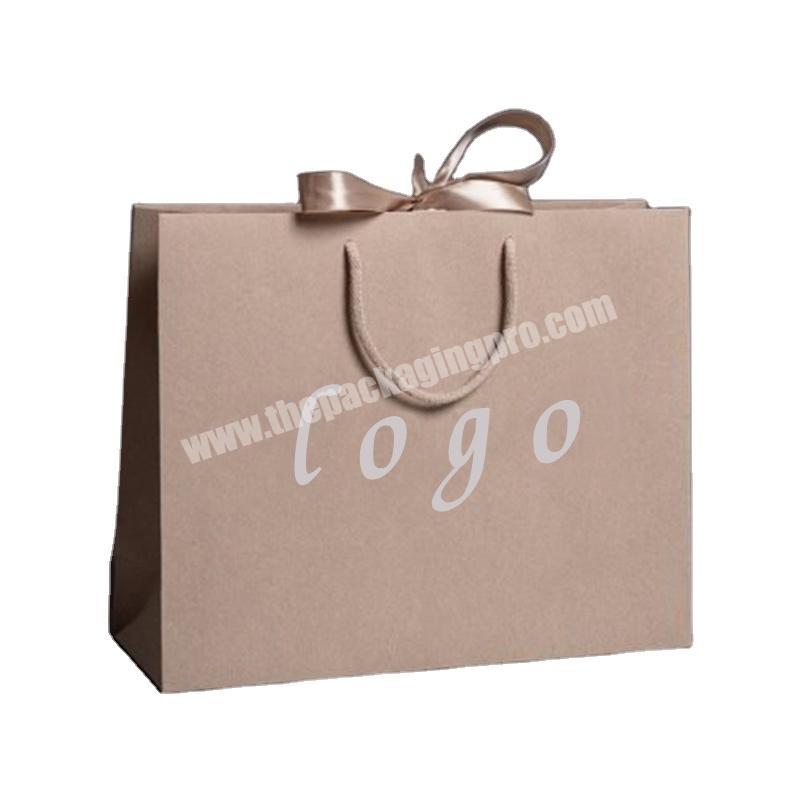 china wholesale cheap luxury kraft favor paper bags brown paper bags with your own logo
