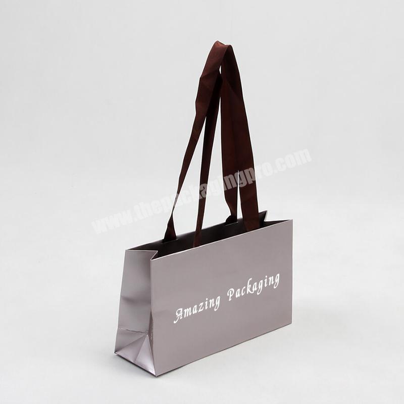 china wholesale luxury paper bag custom  paper bags with long handle