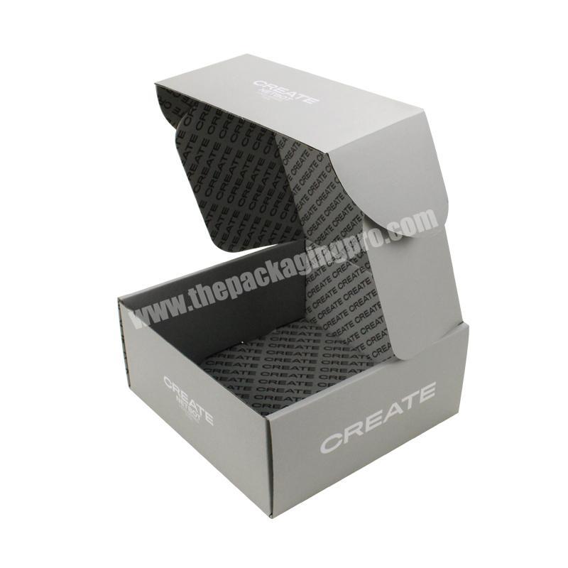 custom Colored Boxes Logo Packaging grey Cardboard Printed Eco Clothing Poly Cosmetic Flat Small Mailer Box