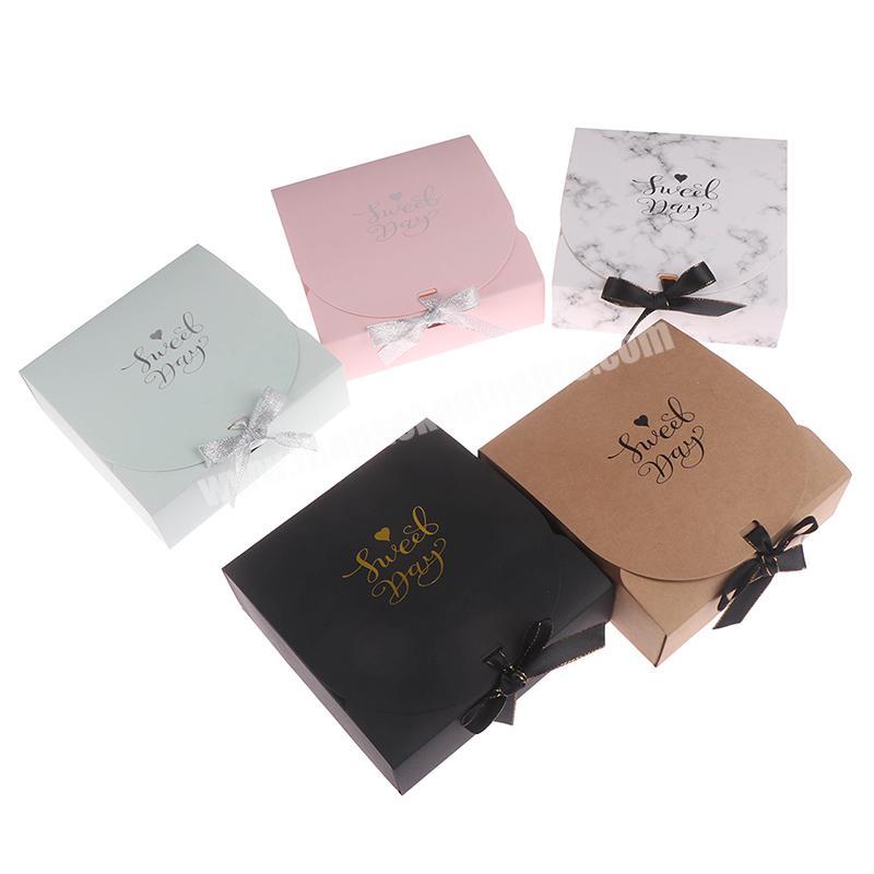 custom Color Creative Simple marble style Gift box Kraft Paper DIY gift bag Candy box Party Supplies Valentine's Day Gift box