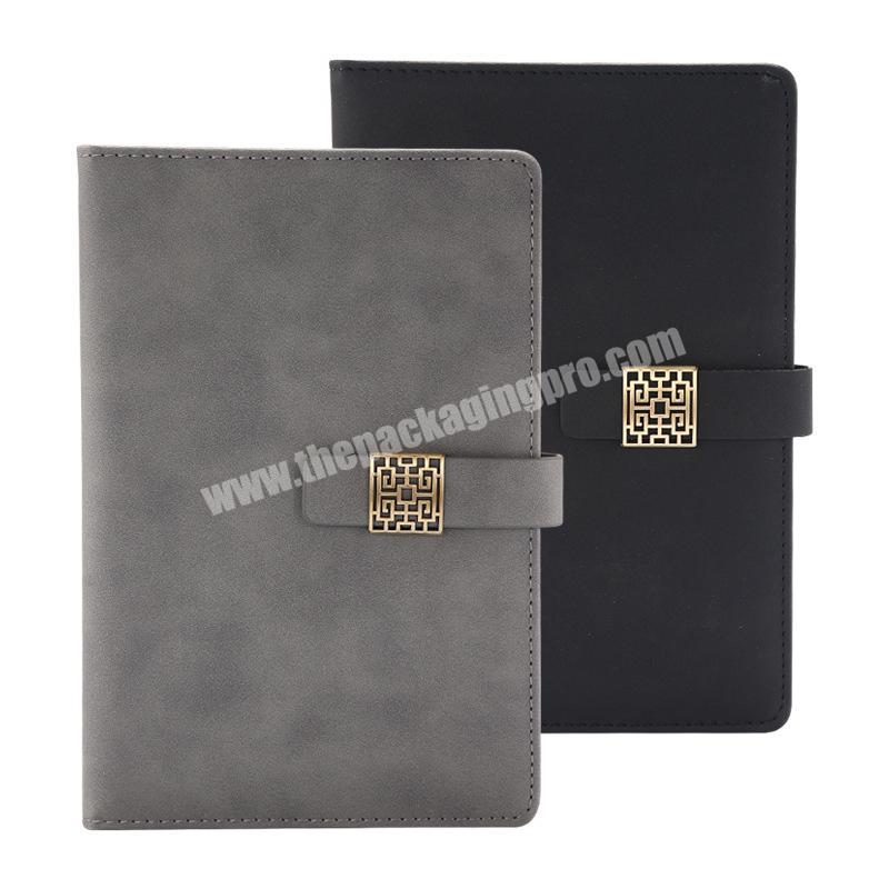custom business a5 pu leather hardcover agenda notebook with pen and custom company logo
