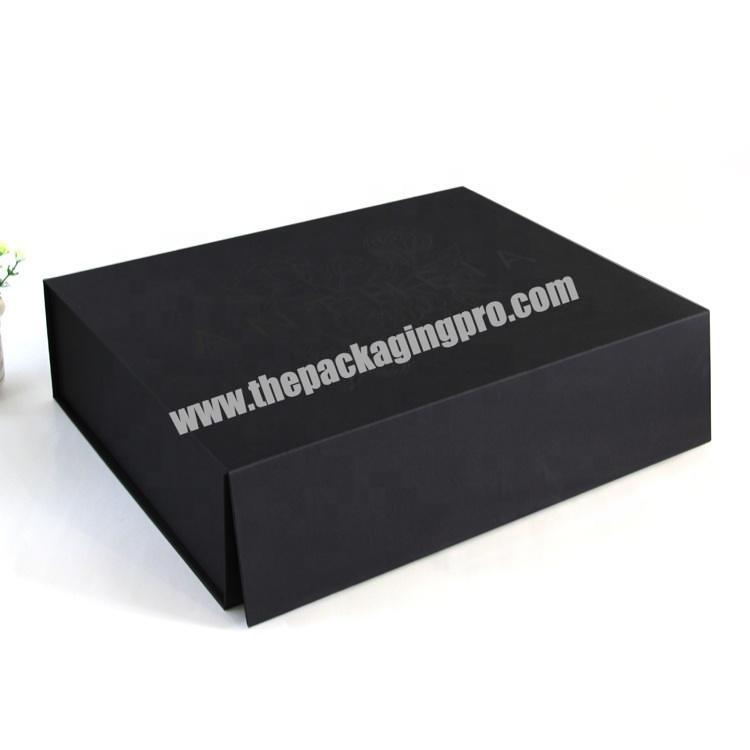 Black Large Clothes Shoe Box Luxury Custom Logo Foldable Gift Packaging Magnetic customized Closure Gift Box