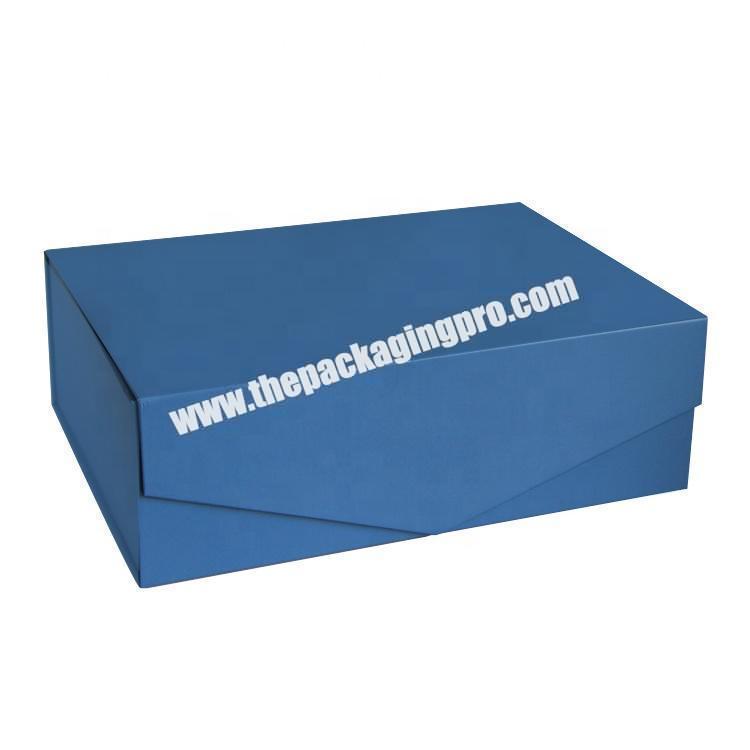 Wholesale large luxury custom logo cardboard packaging box blue magnetic box paper magnetic paper gift box