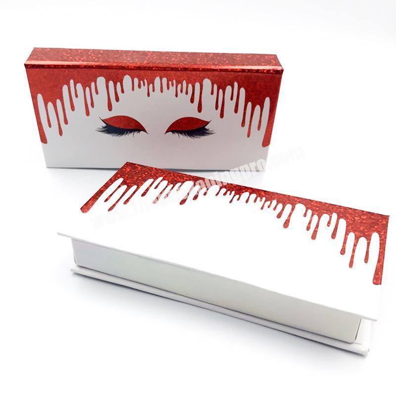 custom empty glitter luxury magnetic cardboard eyelash gift box packaging