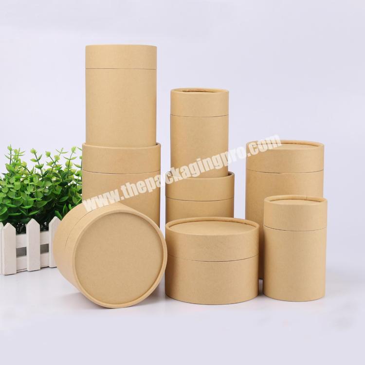 Custom Kraft Push Up Packaging Lip Balm Cardboard Clothes Paper Tube Food Packaging Round Cylinder With Lid