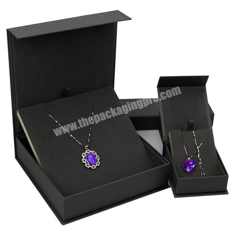 custom logo elegant magnetic cardboard necklace rings bracelet jewelry set  with velvet insert gift packaging box